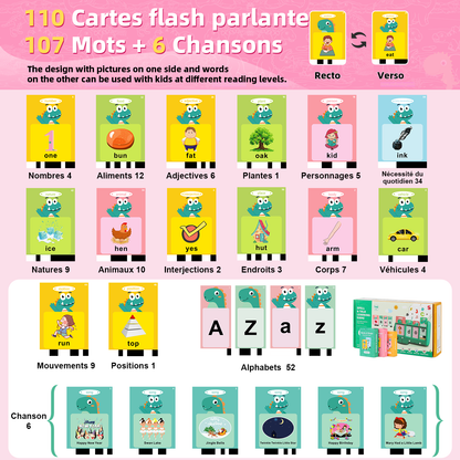 Jeu d’orthographe interactif: 110 Cartes Montessori Parlantes en Anglais  "Rose"