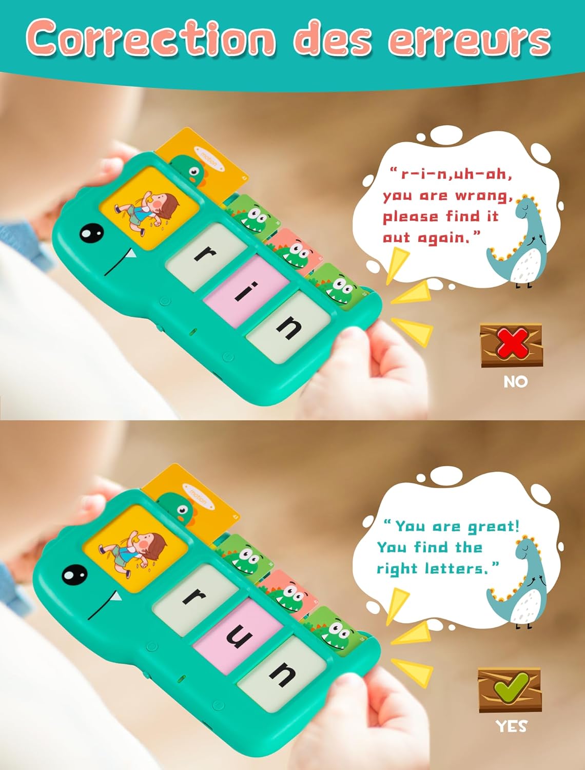 Jeu d’orthographe interactif: 110 Cartes Montessori Parlantes en Anglais "Vert"