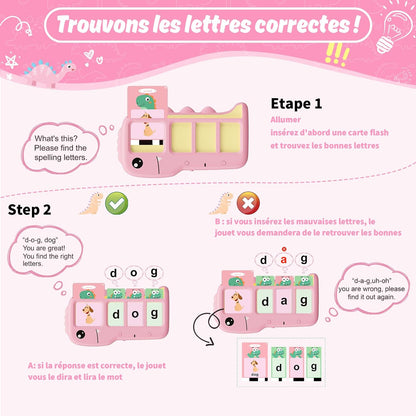 Jeu d’orthographe interactif: 110 Cartes Montessori Parlantes en Anglais  "Rose"