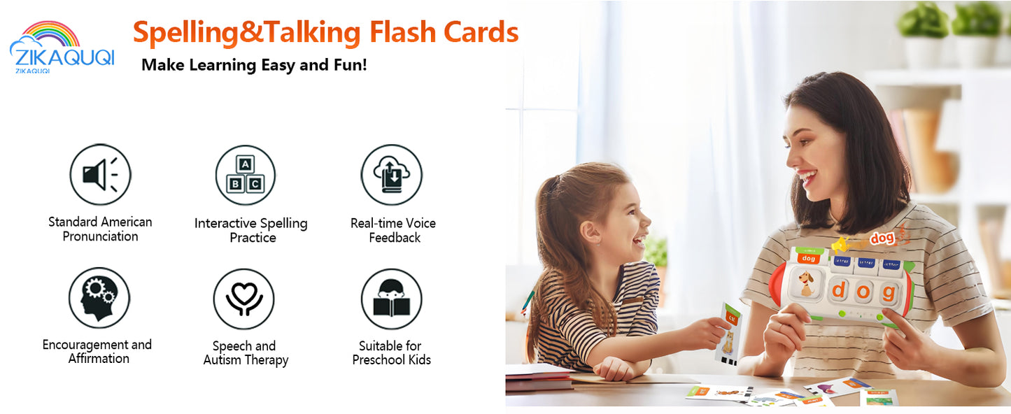 Jeu d’orthographe interactif: 107 Cartes Montessori Parlantes en Anglais "Orange"